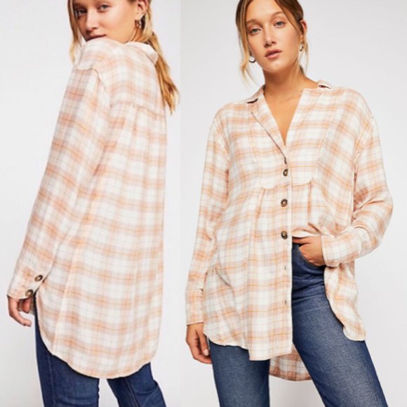 Free People Tops - Free People All About The Feels Plaid Top